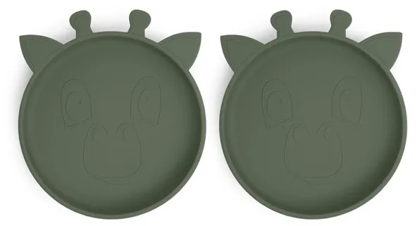 Nuuroo Akila silikonetallrik 2-pack - Dusty Green