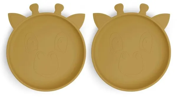 Nuuroo Akila silikonetallrik 2-pack - Dusty Tellow