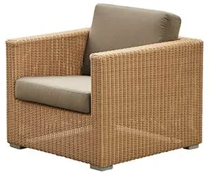Cane-Line Chester loungestol, Natural, kudde i taupe