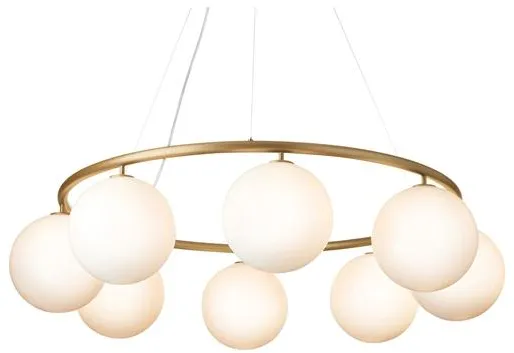 Nuura Miira 8 Cirkulär Ljuskrona Mässing/Opal