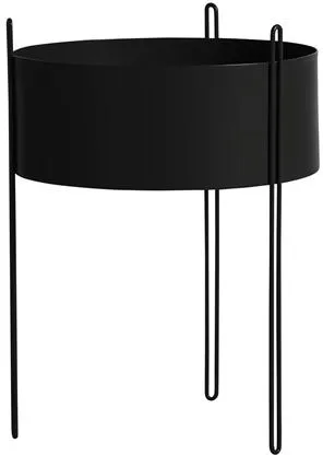 Woud Pidestall Kruka Stor Svart