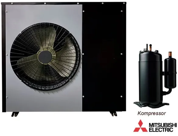 Andersen Electric Nordic One Luft/Vatten-värmepump med WiFi, 12kW, Svart